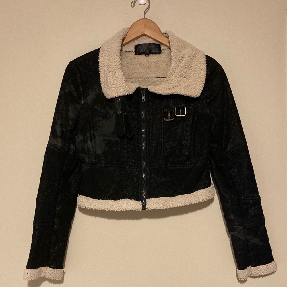 Biker style crop jacket